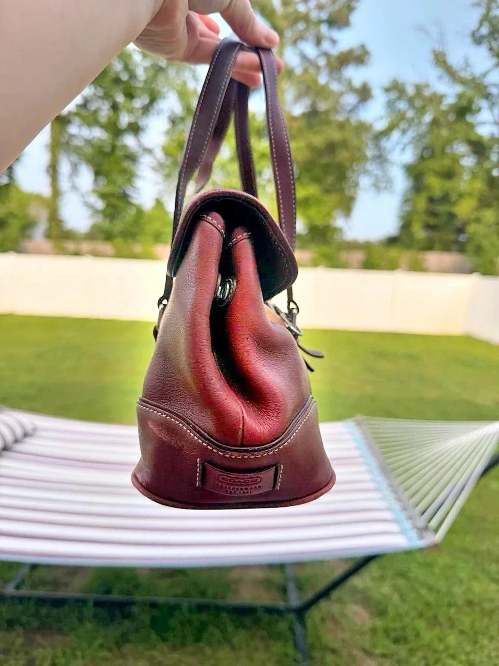 Coach Coach Soho Flap Buckle Tote Shoulder Bag Burgundy